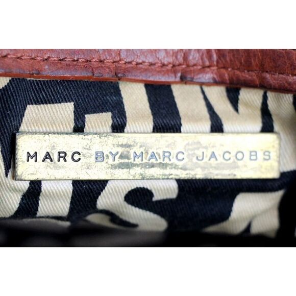 Marc by Marc Jacobs TAN BROWN GENUINE LEATHER TOTE SHOULDER BAG HANDBAG PURSE - Picture 8 of 12